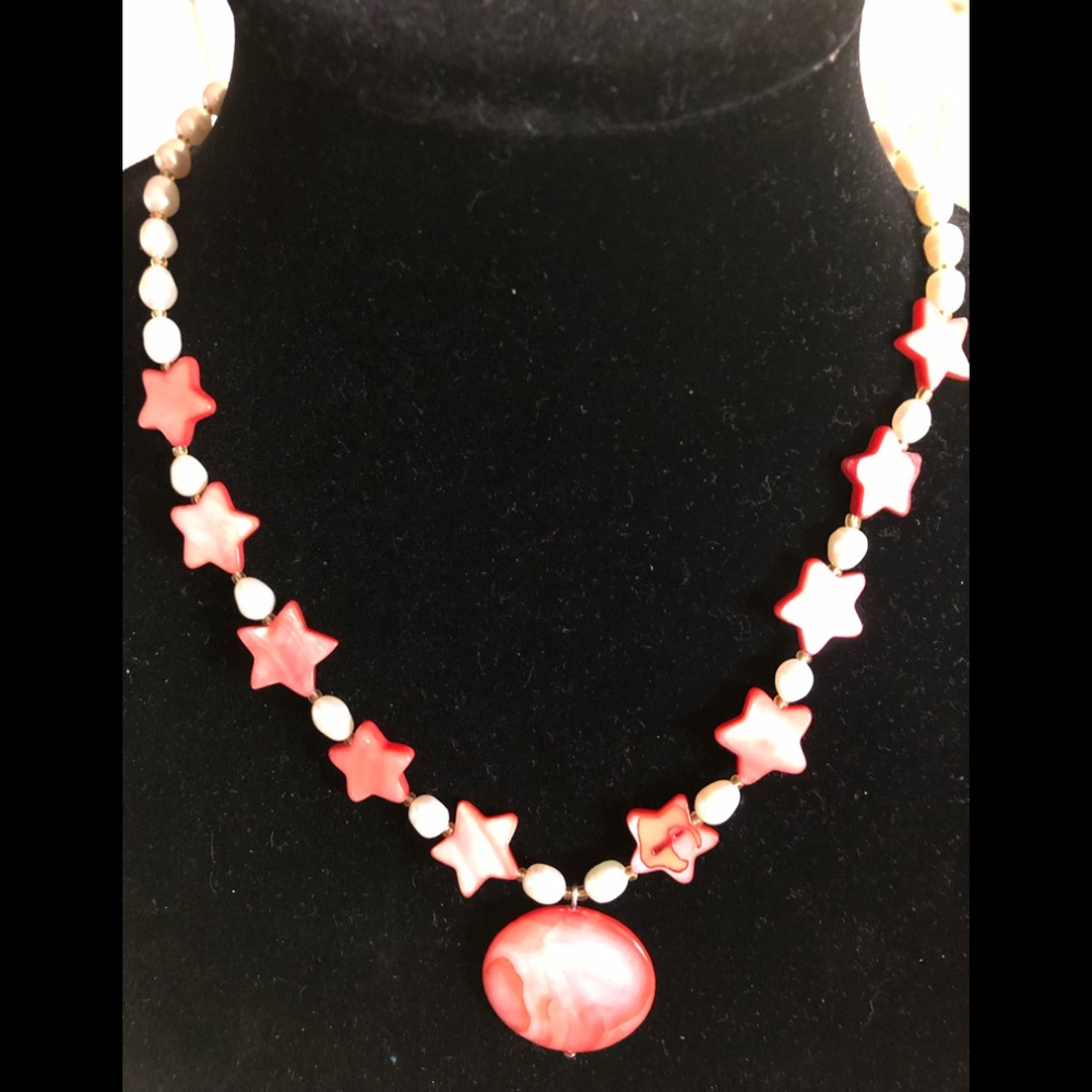 Coral Shell Necklace & Earrings